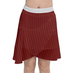 Berry Red & White - Chiffon Wrap Front Skirt by FashionLane