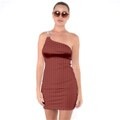 Berry Red & White - One Soulder Bodycon Dress by FashionLane