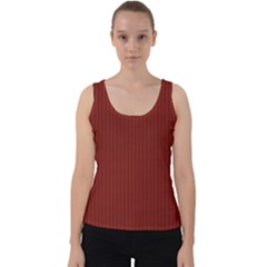 Berry Red & White - Velvet Tank Top by FashionLane