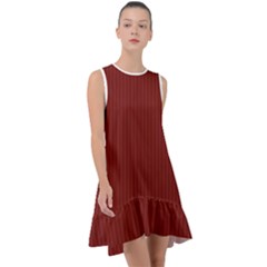 Berry Red & White - Frill Swing Dress by FashionLane