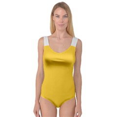 Dandelion Yellow & White - Princess Tank Leotard  by FashionLane