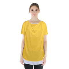 Dandelion Yellow & White - Skirt Hem Sports Top by FashionLane