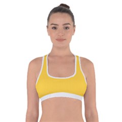 Dandelion Yellow & White - Cross Back Sports Bra by FashionLane