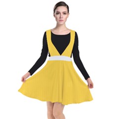 Dandelion Yellow & White - Plunge Pinafore Dress by FashionLane