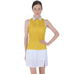 Dandelion Yellow & White - Women s Sleeveless Polo Tee by FashionLane