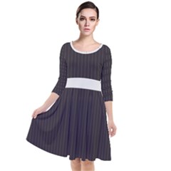 Onyx Black & White - Quarter Sleeve Waist Band Dress by FashionLane