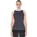 Onyx Black & White - Mock Neck Shell Top View1