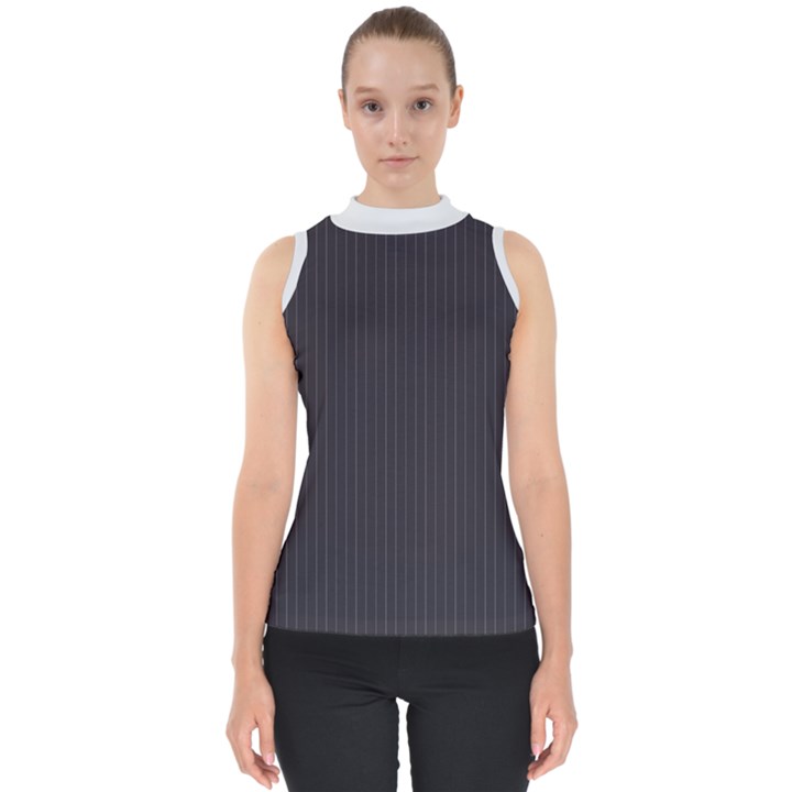 Onyx Black & White - Mock Neck Shell Top