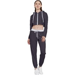 Onyx Black & White - Cropped Zip Up Lounge Set by FashionLane