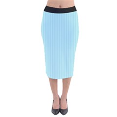 Blizzard Blue & Black - Velvet Midi Pencil Skirt by FashionLane