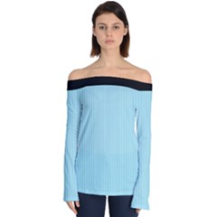 Blizzard Blue & Black - Off Shoulder Long Sleeve Top by FashionLane