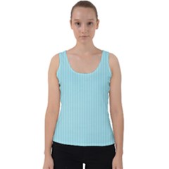 Blizzard Blue & Black - Velvet Tank Top by FashionLane