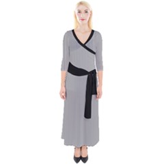 Chalice Silver Grey & Black - Quarter Sleeve Wrap Maxi Dress by FashionLane