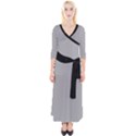 Chalice Silver Grey & Black - Quarter Sleeve Wrap Maxi Dress View1