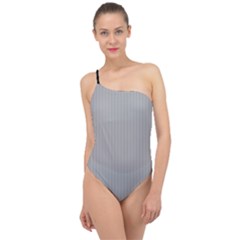 Chalice Silver Grey & Black - Classic One Shoulder Swimsuit by FashionLane