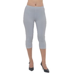 Chalice Silver Grey & Black - Lightweight Velour Capri Leggings  by FashionLane