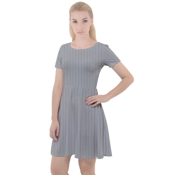 Chalice Silver Grey & Black - Cap Sleeve Velour Dress 