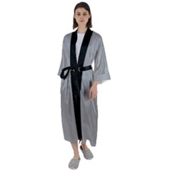 Chalice Silver Grey & Black - Maxi Satin Kimono by FashionLane