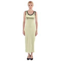 Creamy Yellow & Black - Fitted Maxi Dress by FashionLane