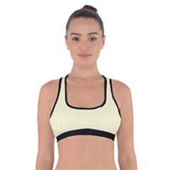 Creamy Yellow & Black - Cross Back Sports Bra by FashionLane