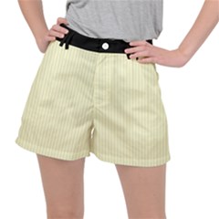 Creamy Yellow & Black - Ripstop Shorts by FashionLane