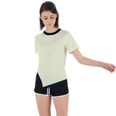 Creamy Yellow & Black - Asymmetrical Short Sleeve Sports Tee by FashionLane