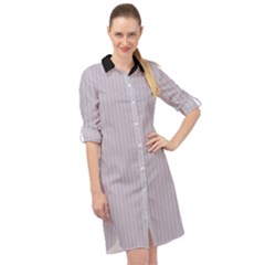 Orchid Hush Purple & Black - Long Sleeve Mini Shirt Dress by FashionLane