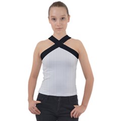 Platinum & Black - Cross Neck Velour Top by FashionLane