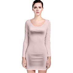 Soft Bubblegum Pink & Black - Long Sleeve Bodycon Dress