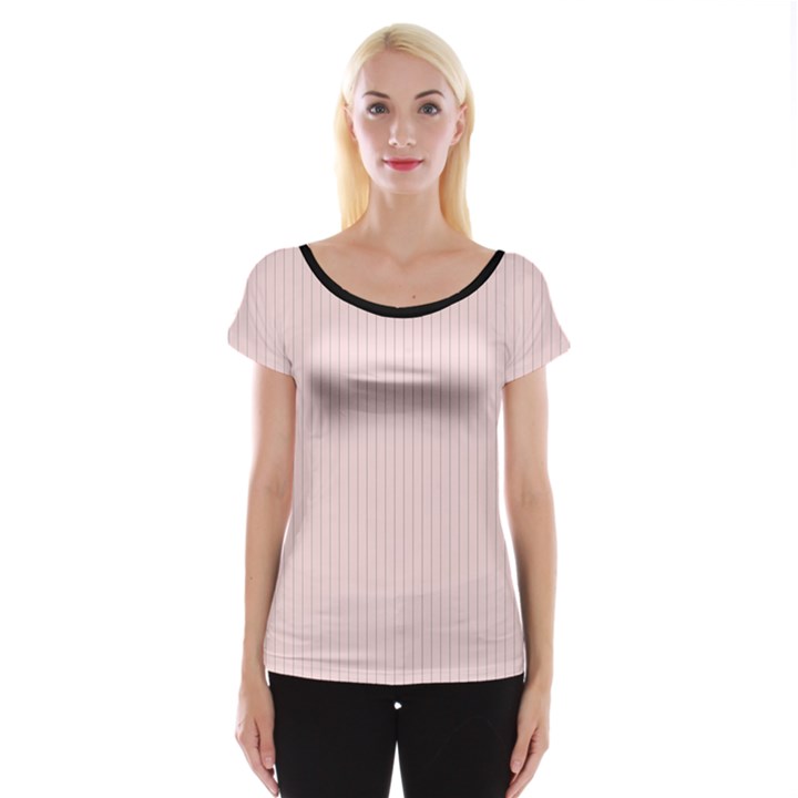 Soft Bubblegum Pink & Black - Cap Sleeve Top