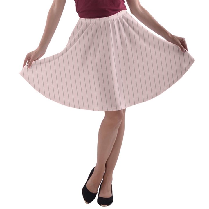 Soft Bubblegum Pink & Black - A-line Skater Skirt