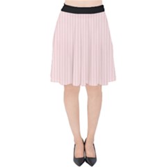 Soft Bubblegum Pink & Black - Velvet High Waist Skirt