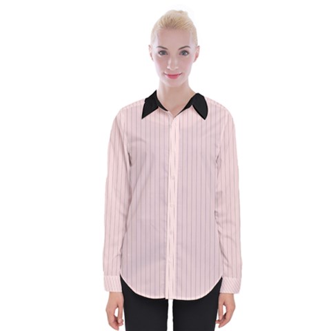 Soft Bubblegum Pink & Black - Womens Long Sleeve Shirt by FashionLane