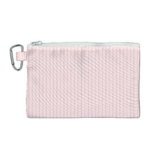 Soft Bubblegum Pink & Black - Canvas Cosmetic Bag (medium)