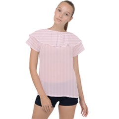 Soft Bubblegum Pink & Black - Ruffle Collar Chiffon Blouse