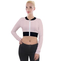 Soft Bubblegum Pink & Black - Long Sleeve Cropped Velvet Jacket