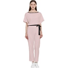 Soft Bubblegum Pink & Black - Batwing Lightweight Jumpsuit