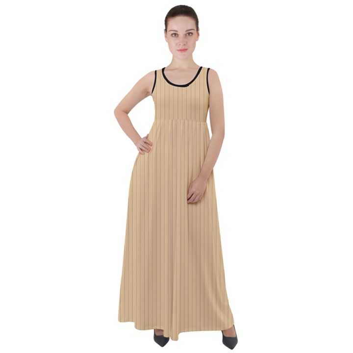 Soybean Orange & Black - Empire Waist Velour Maxi Dress