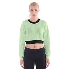 Tea Green & Black - Cropped Sweatshirt by FashionLane