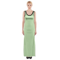 Tea Green & Black - Thigh Split Maxi Dress by FashionLane