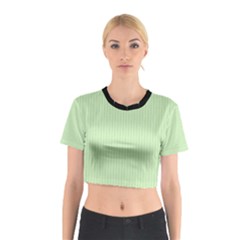 Tea Green & Black - Cotton Crop Top by FashionLane