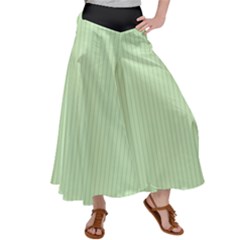 Tea Green & Black - Satin Palazzo Pants by FashionLane