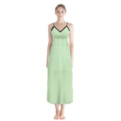 Tea Green & Black - Button Up Chiffon Maxi Dress by FashionLane