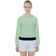 Tea Green & Black - Women s Tie Up Sweat by FashionLane