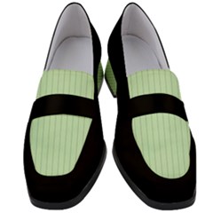 Tea Green & Black - Women s Chunky Heel Loafers by FashionLane