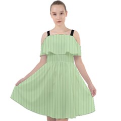 Tea Green & Black - Cut Out Shoulders Chiffon Dress by FashionLane