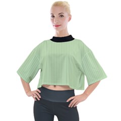 Tea Green & Black - Mock Neck Tee by FashionLane