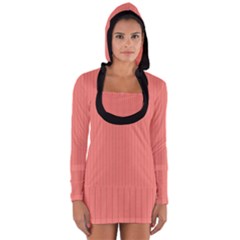 Tea Rose Red & Black - Long Sleeve Hooded T-shirt by FashionLane