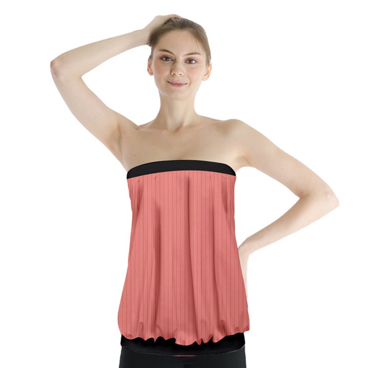 Tea Rose Red & Black - Strapless Top