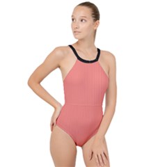 Tea Rose Red & Black - High Neck One Piece Swimsuit by FashionLane